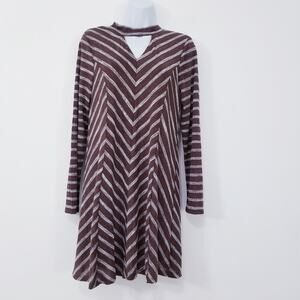 Entro Cut Out Tie back Chevron Print Swing Dress